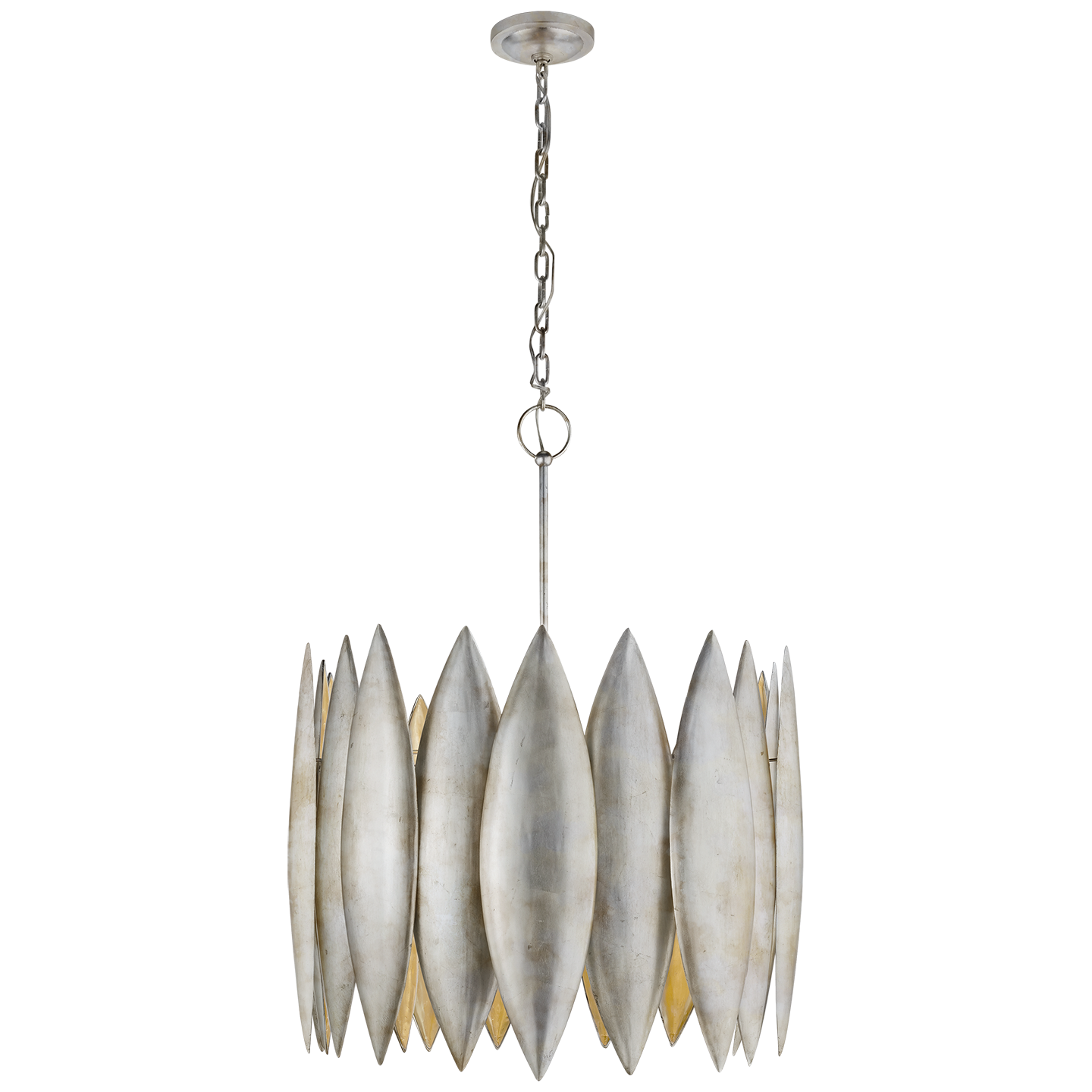 Hatton Large Pendant Brushed Silver Leaf