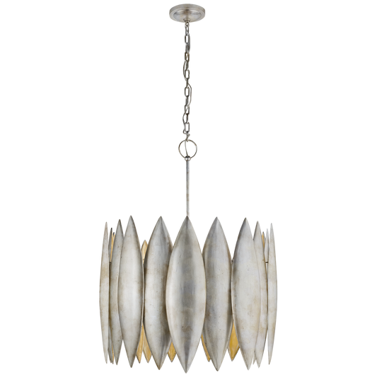 Hatton Large Pendant Brushed Silver Leaf