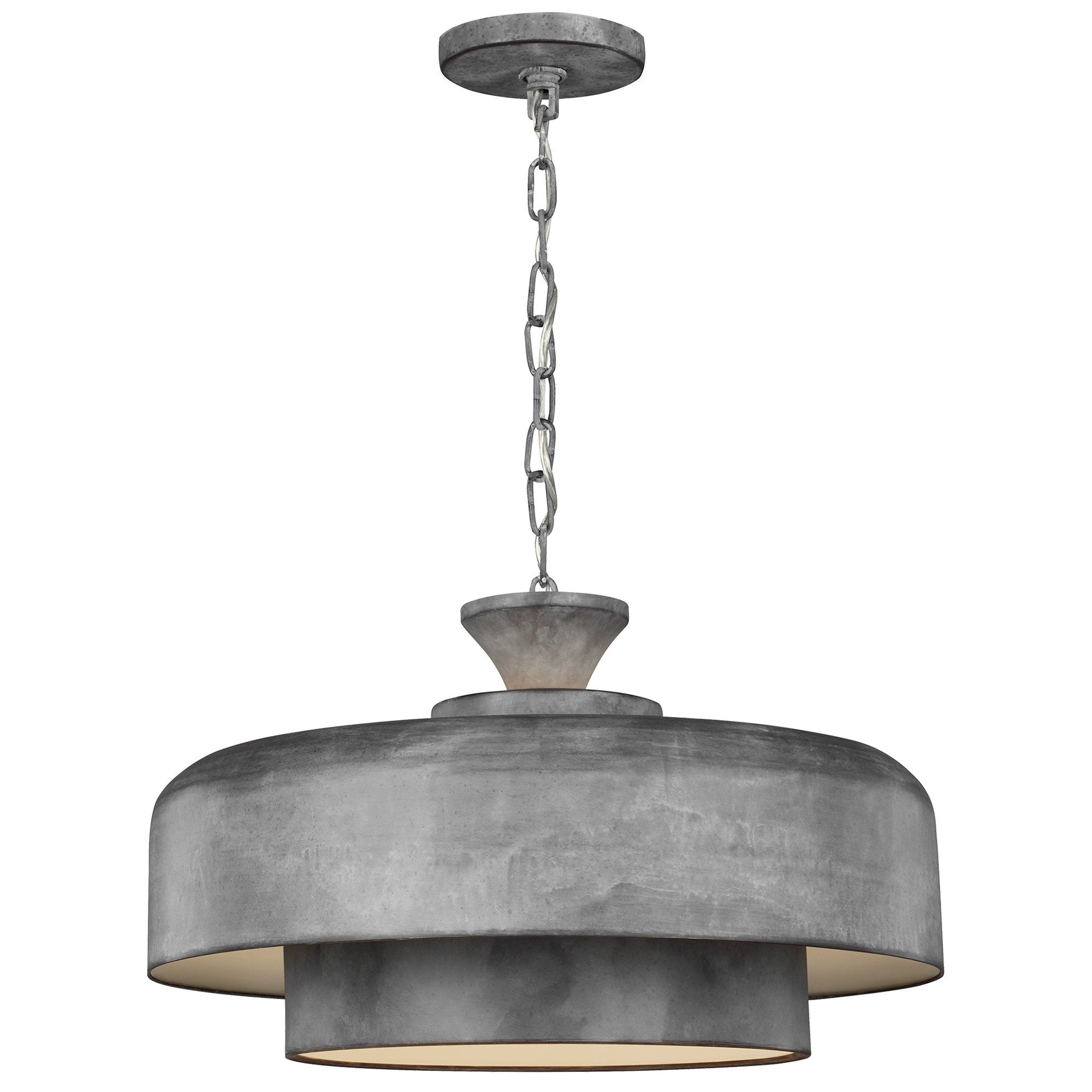 Haymarket Large Pendant - Weathered Galvanized Finish