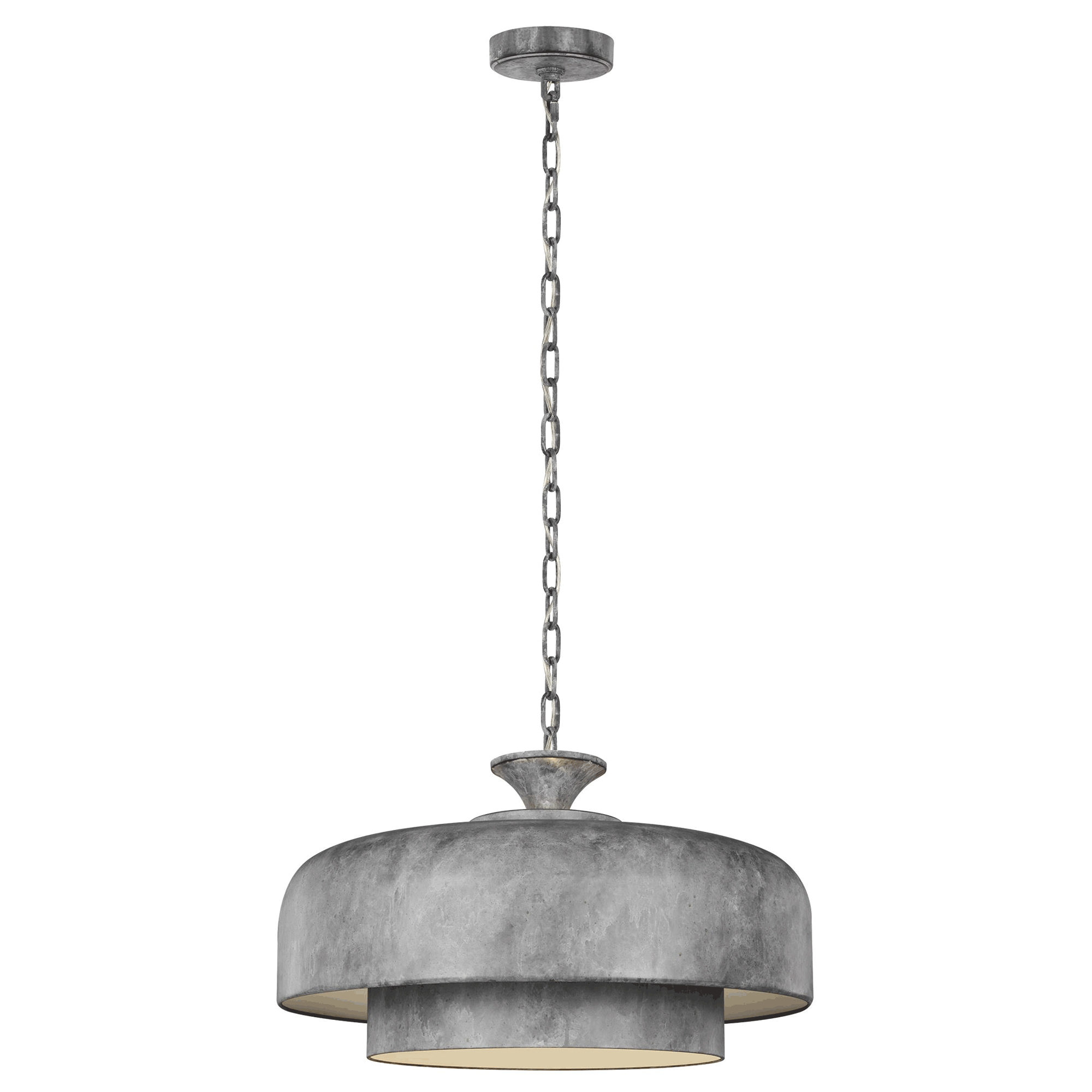 Haymarket Medium Pendant - Weathered Galvanized Finish