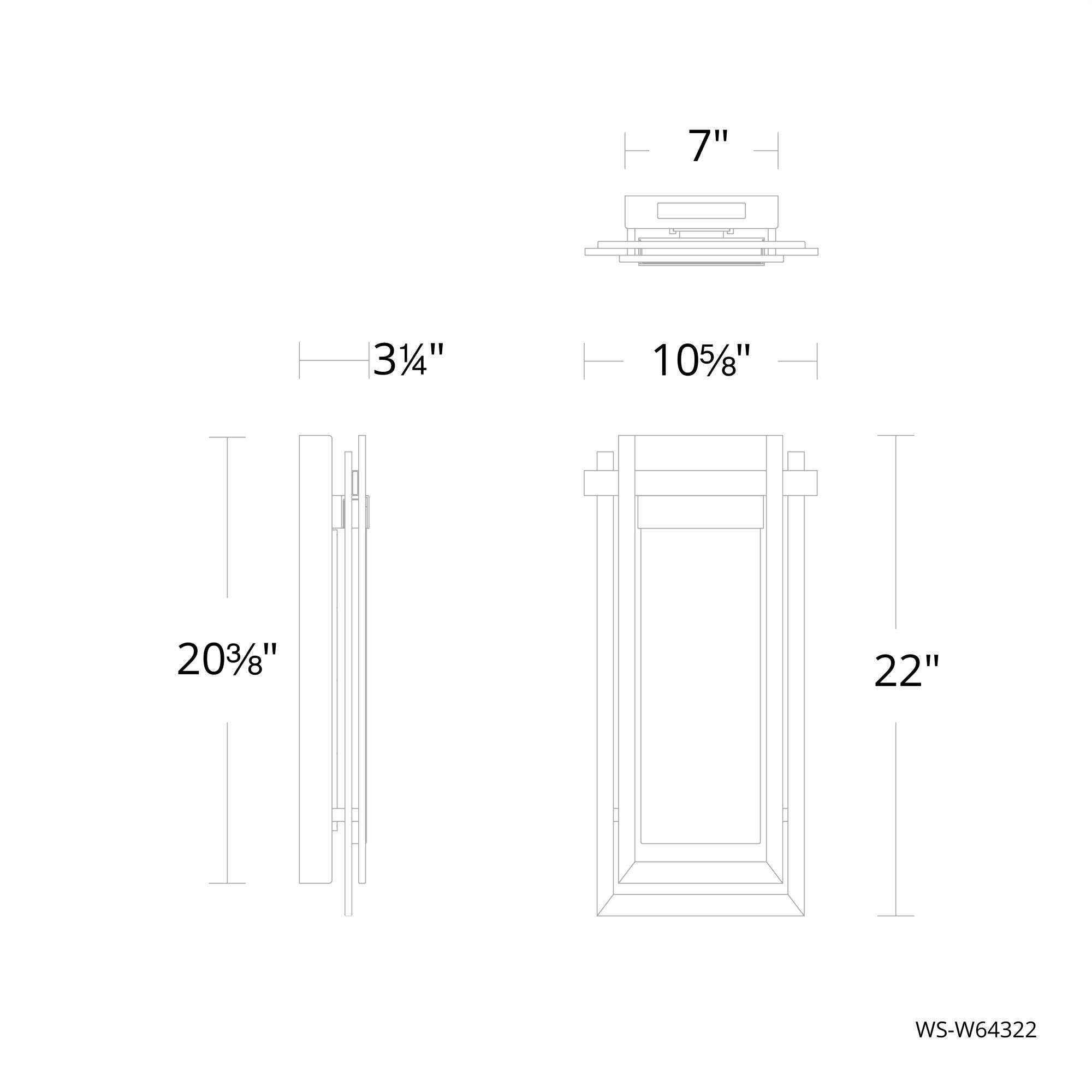 Haze LED Outdoor Wall Sconce - Diagram