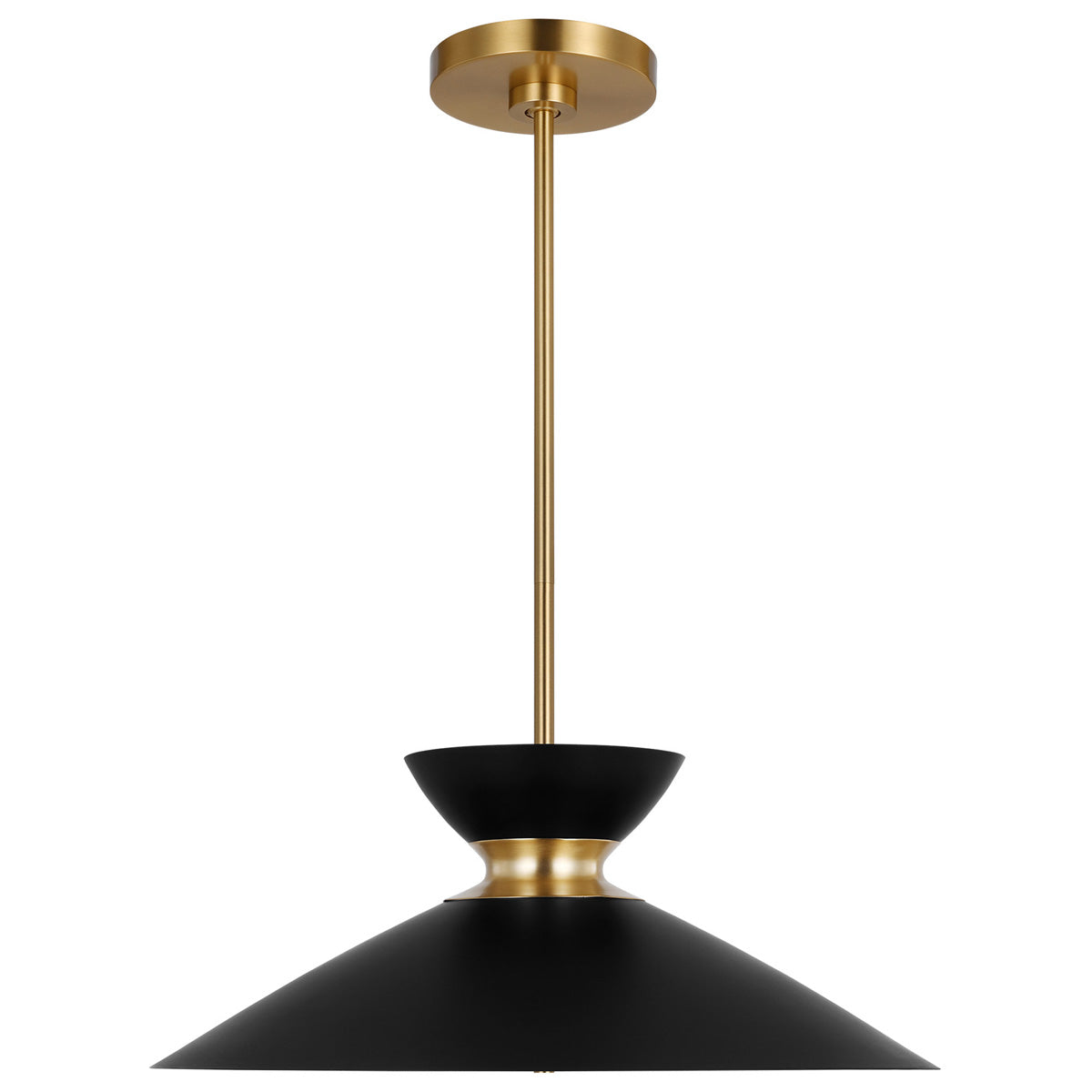 Heath Wide Pendant - Matte Black/Burnished Brass