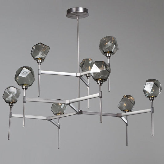 Hedra Round LED Belvedere 2-Tier Chandelier - Chilled Smoke/Gunmetal