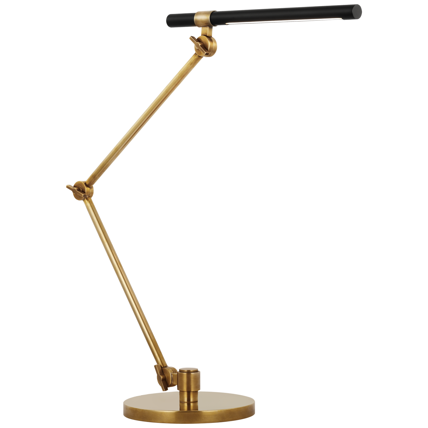 Heron Large Desk Lamp - Hand-Rubbed Antique Brass/Matte Black Finish