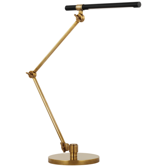 Heron Large Desk Lamp - Hand-Rubbed Antique Brass/Matte Black Finish