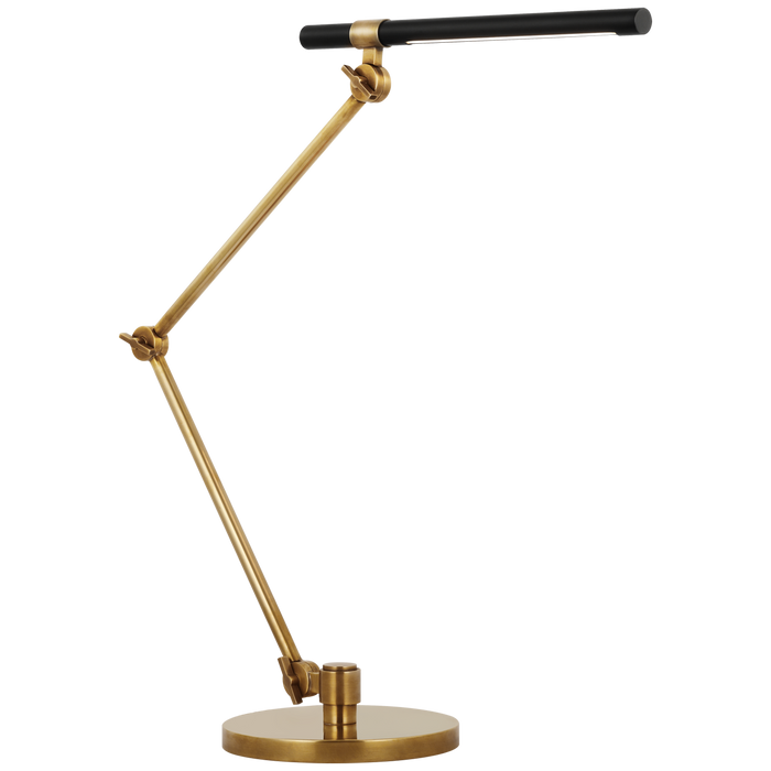 Heron Large Desk Lamp - Hand-Rubbed Antique Brass/Matte Black Finish