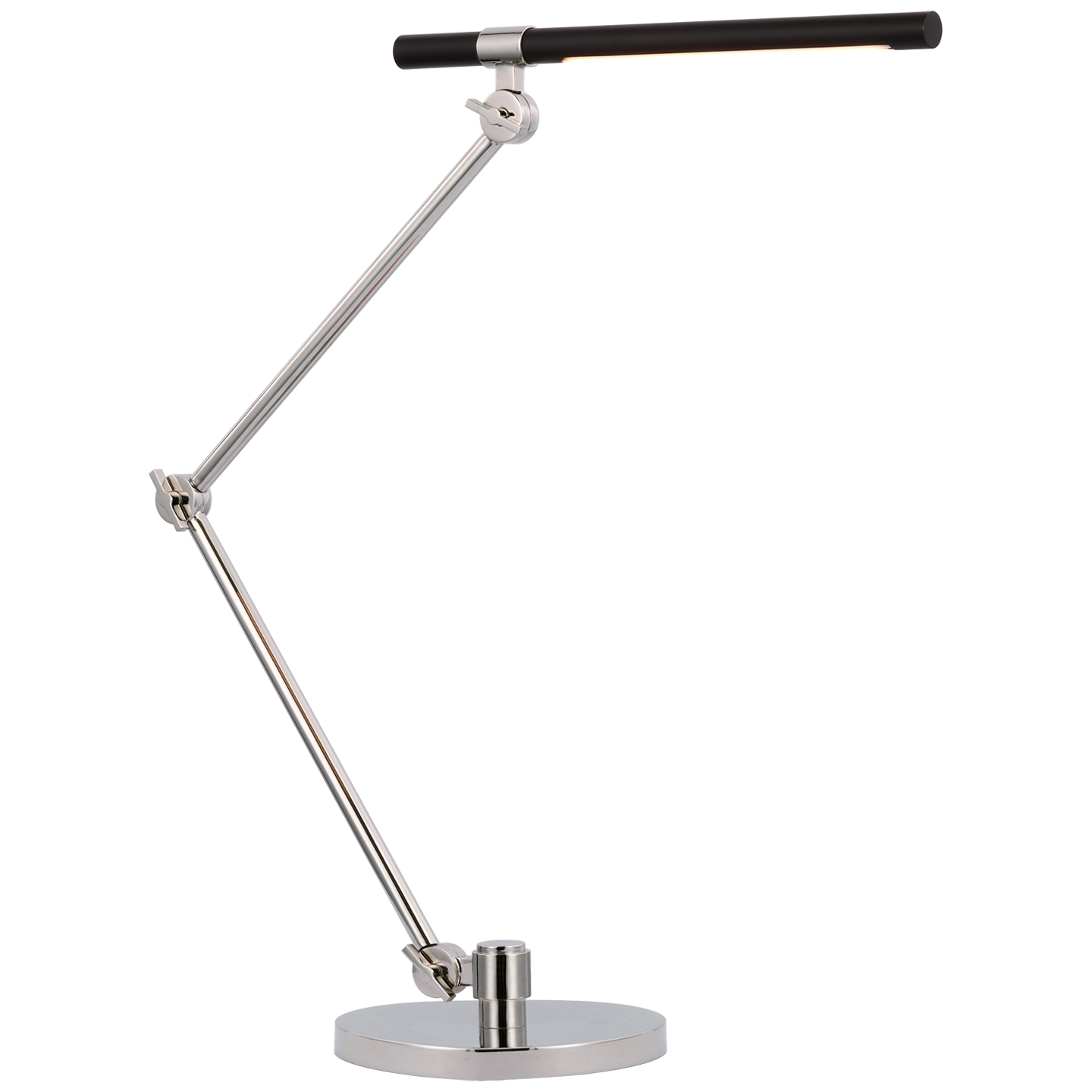 Heron Large Desk Lamp - Polished Nickel/Matte Black Finish