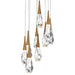 Hibiscus LED 9-Light Pendant - Aged Brass Finish