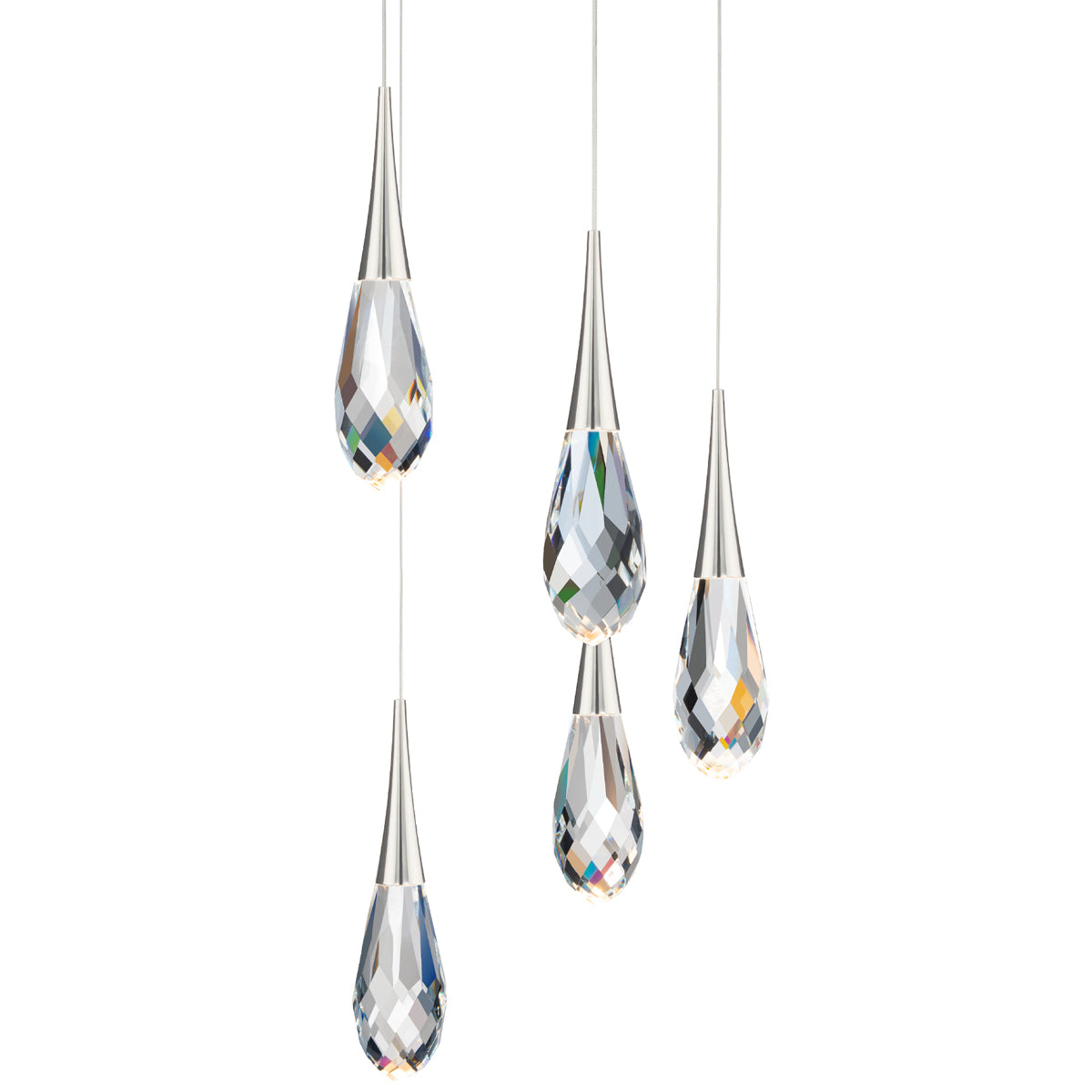 Hibiscus LED 5-Light Pendant - Polished Nickel Finish