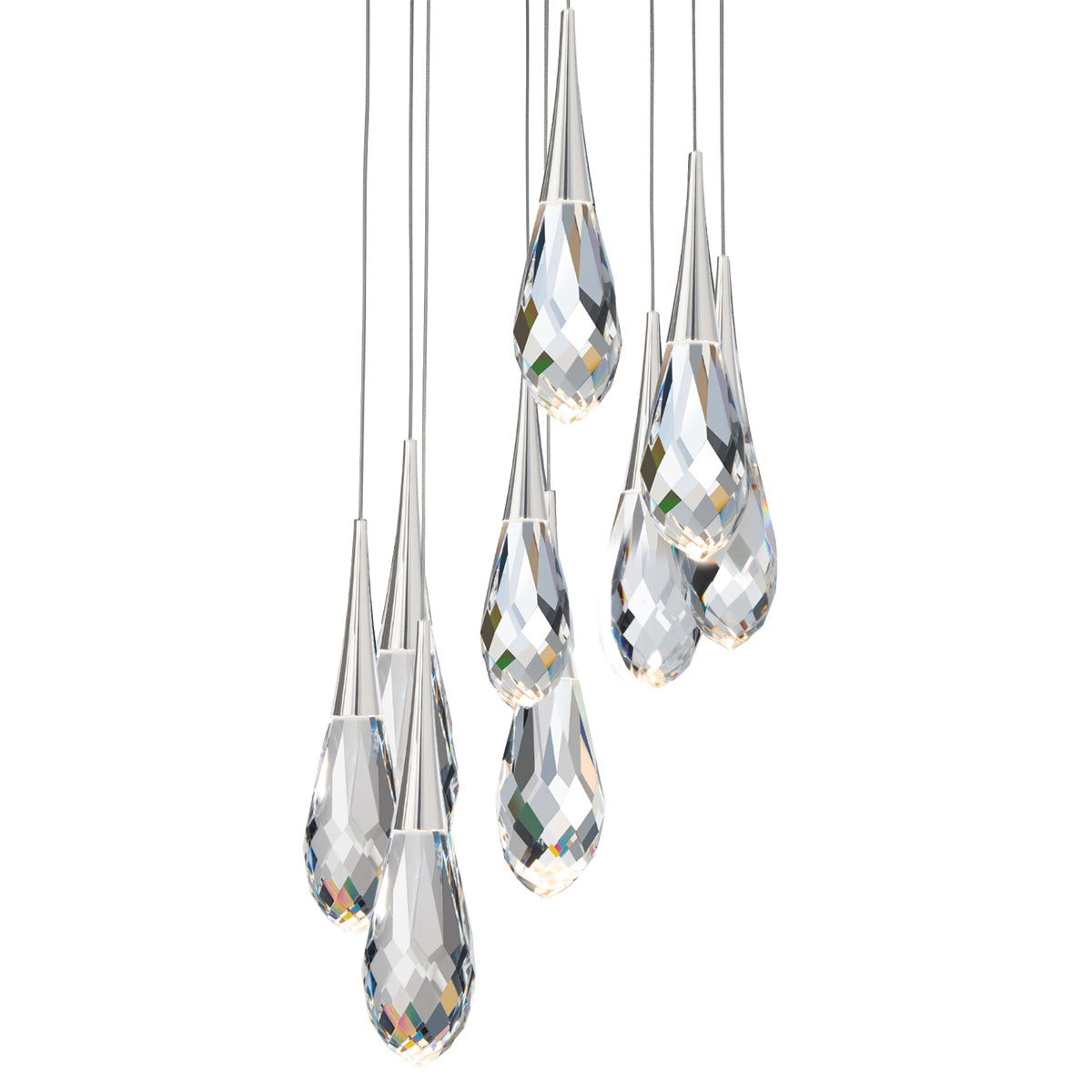 Hibiscus LED 9-Light Pendant - Polished Nickel Finish