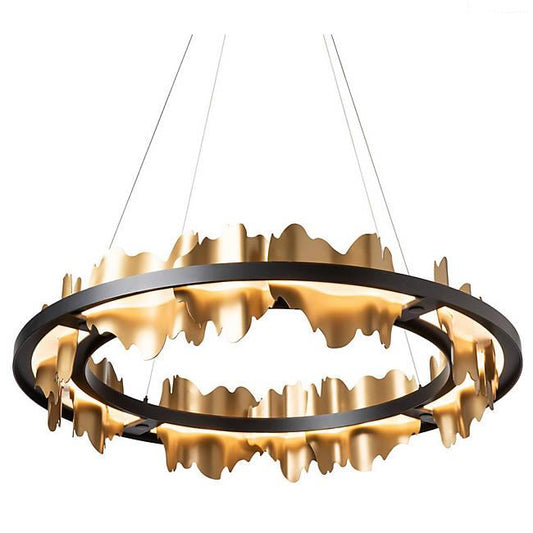 Hildene LED Chandelier - Gold Accent Black Finish