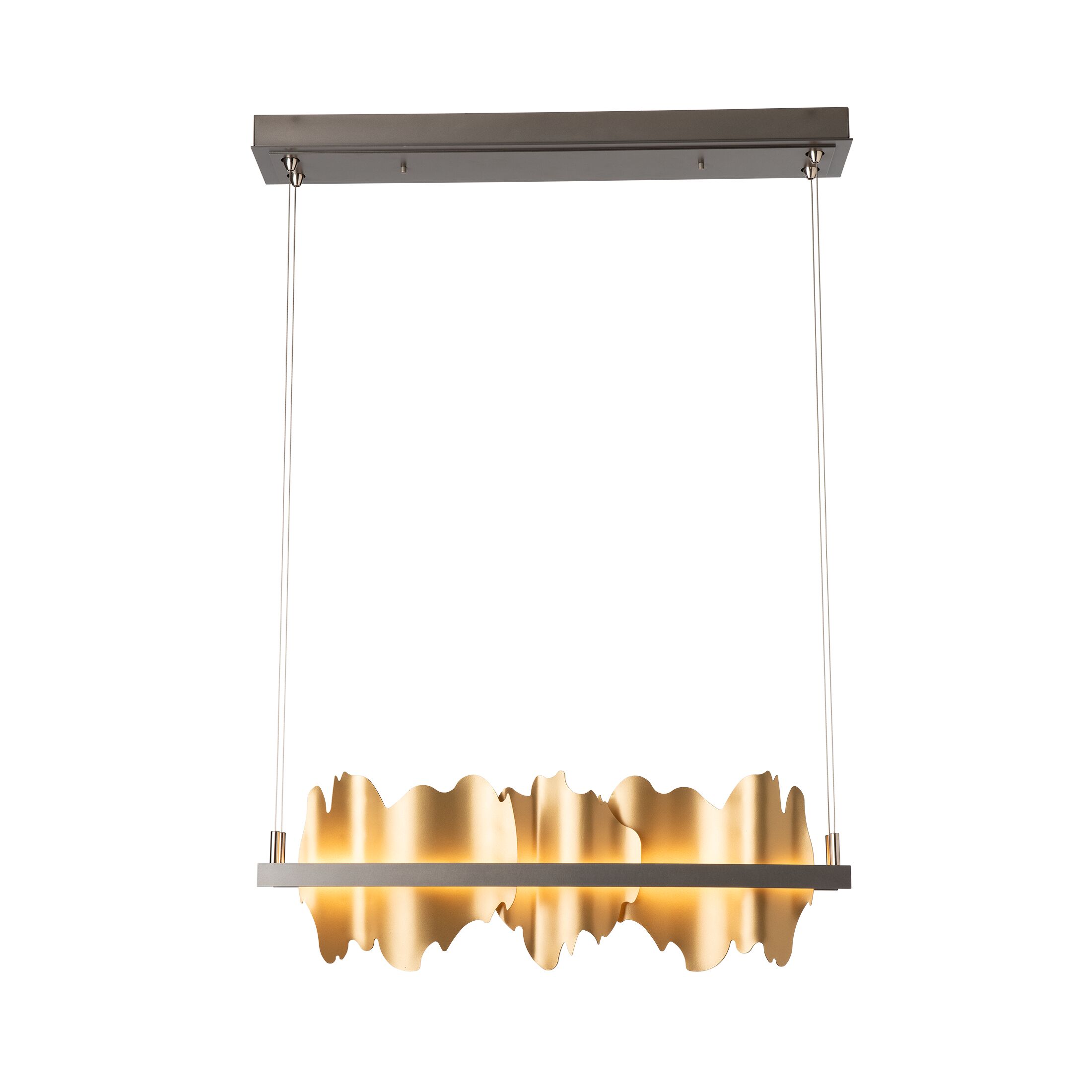 Hildene LED Linear Suspension - Burnished Steel/Gold Finish