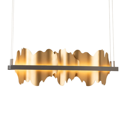 Hildene LED Linear Suspension - Burnished Steel/Gold Finish