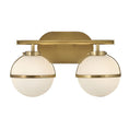 Load image into Gallery viewer, Hollis 2-Light Bath Bar - Heritage Brass Finish
