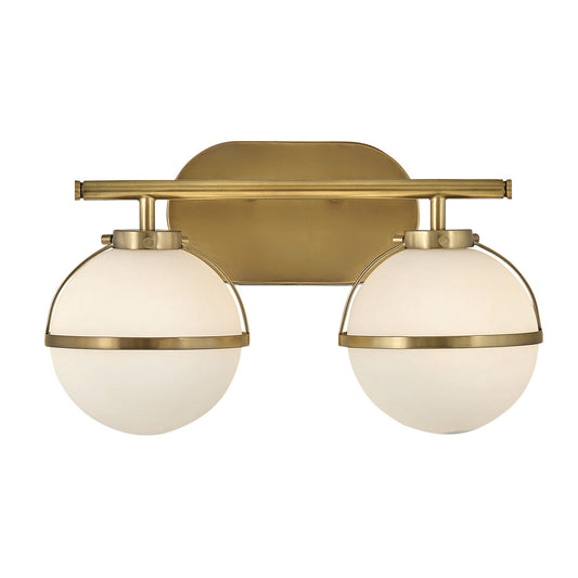 Hollis 2-Light Bath Bar - Heritage Brass Finish