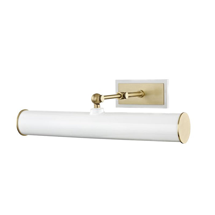 Holly Medium Picture Light - White/Aged Brass Finish