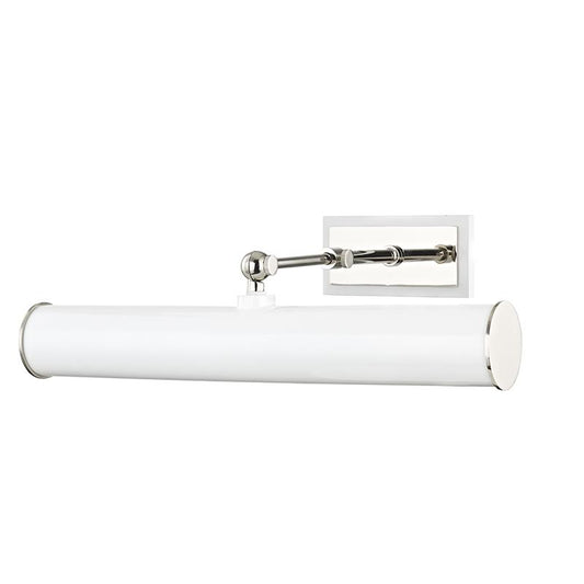 Holly Medium Picture Light - White/Polished Nickel Finish