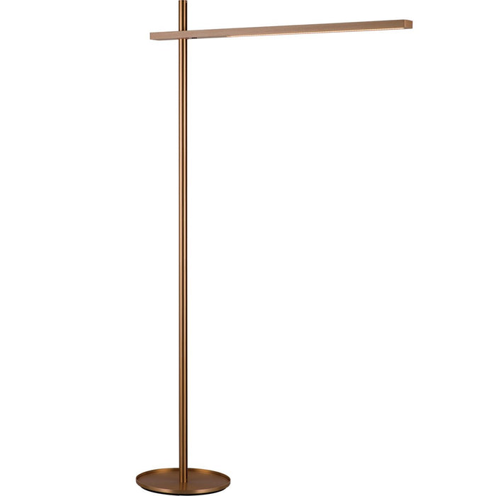 Holly Floor Lamp - Brushed Gold/Beech Wood