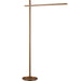 Holly Floor Lamp - Brushed Gold/Beech Wood