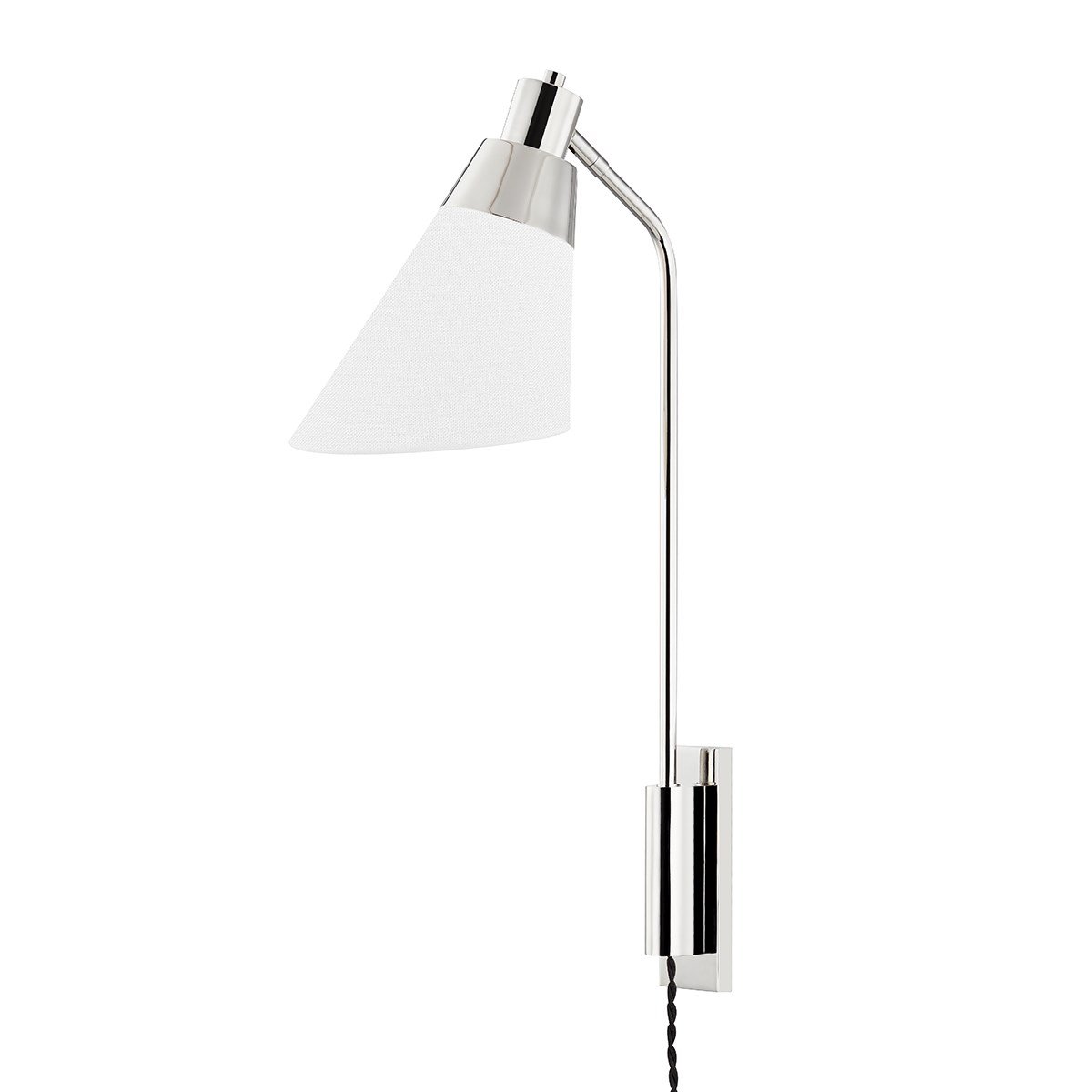 Hooke Swing Arm Plug-In Wall Sconce - Polished Nickel Finish