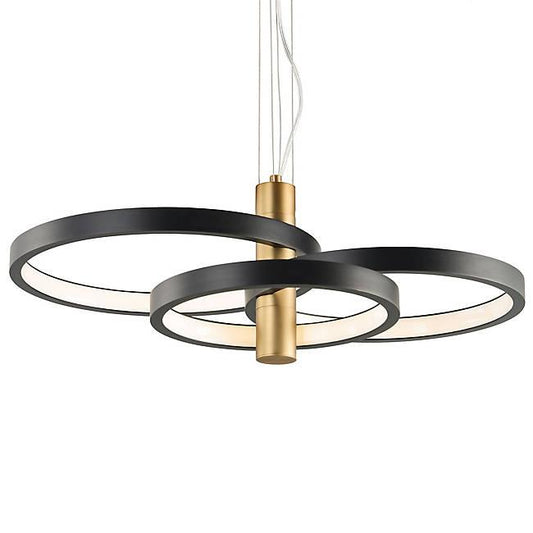 Hoopla 3-Light LED Pendant - Black & Gold