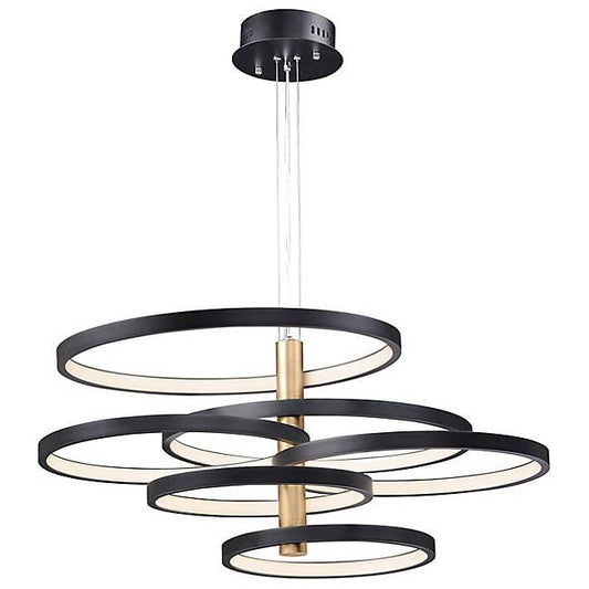 Hoopla 6-Light LED Pendant - Black & Gold