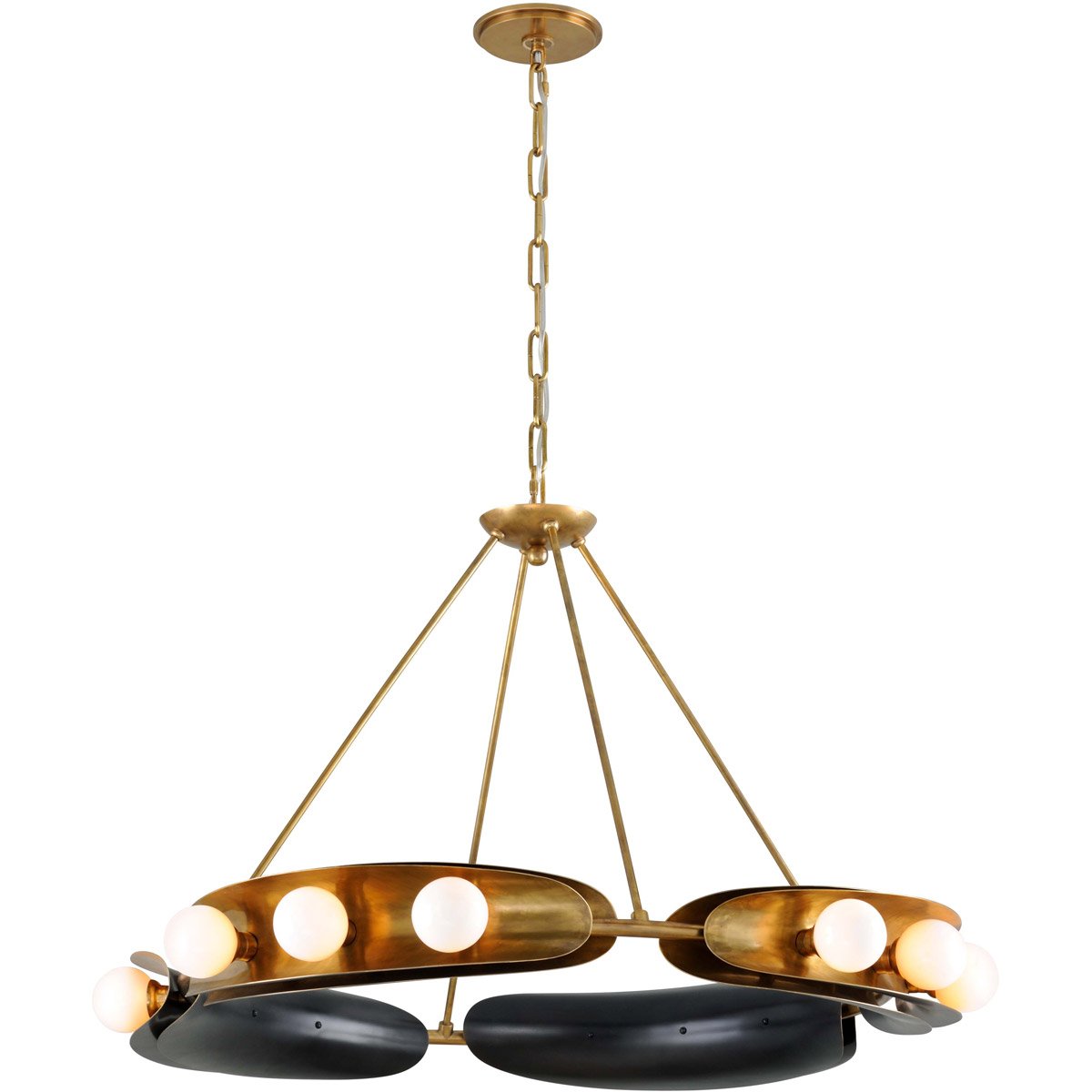 Haskell Small Chandelier Antique Brass