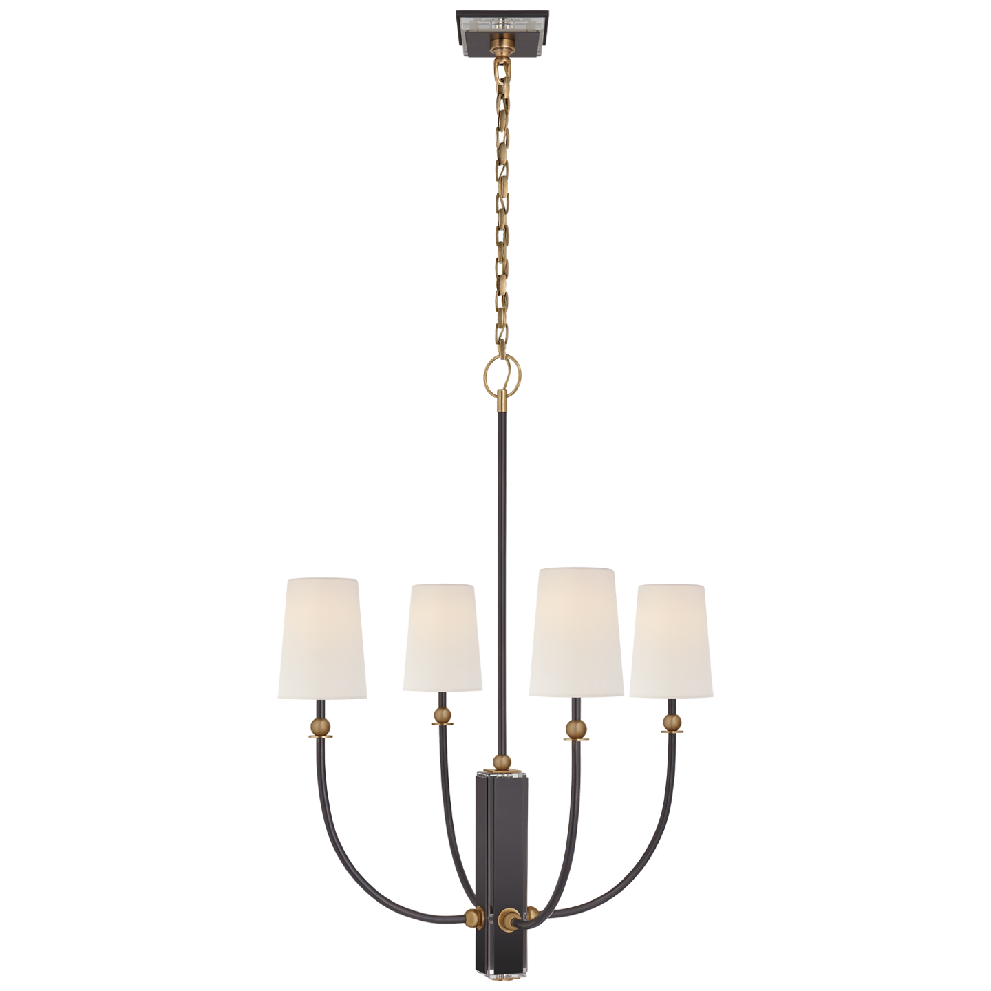 Hulton Medium Chandelier - Bronze/Hand-Rubbed Antique Brass Finish