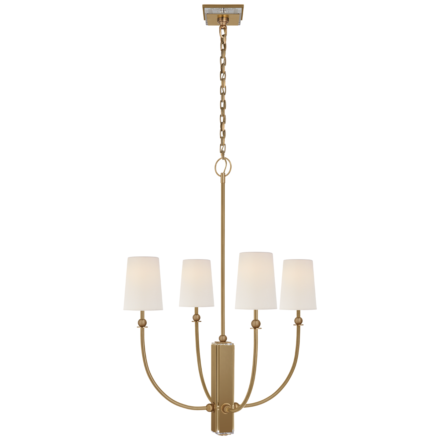 Hulton Medium Chandelier - Hand-Rubbed Antique Brass Finish