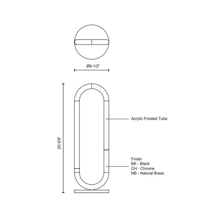 Huron LED Table Lamp - Diagram