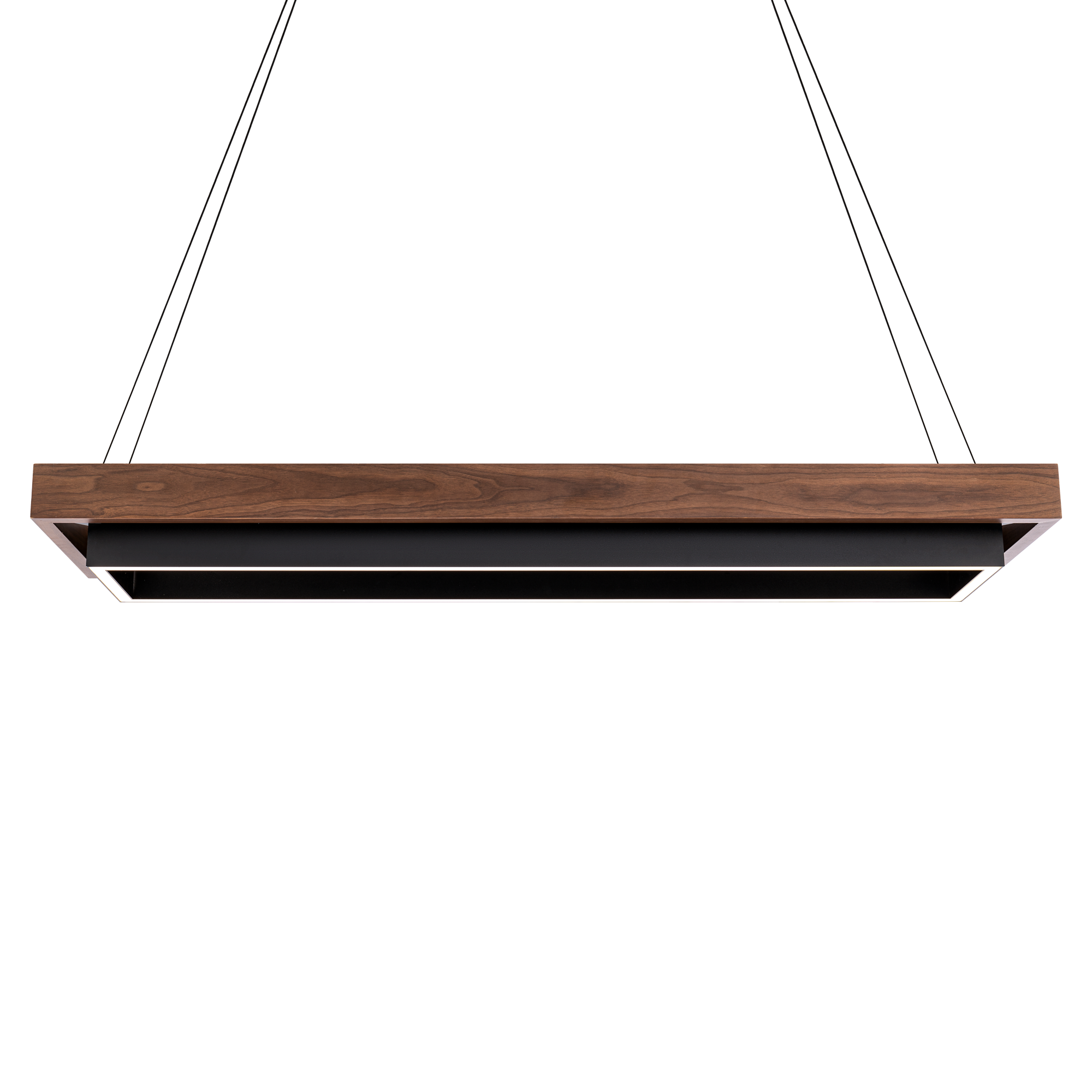 Hustler Linear Pendant - Black/Dark Walnut