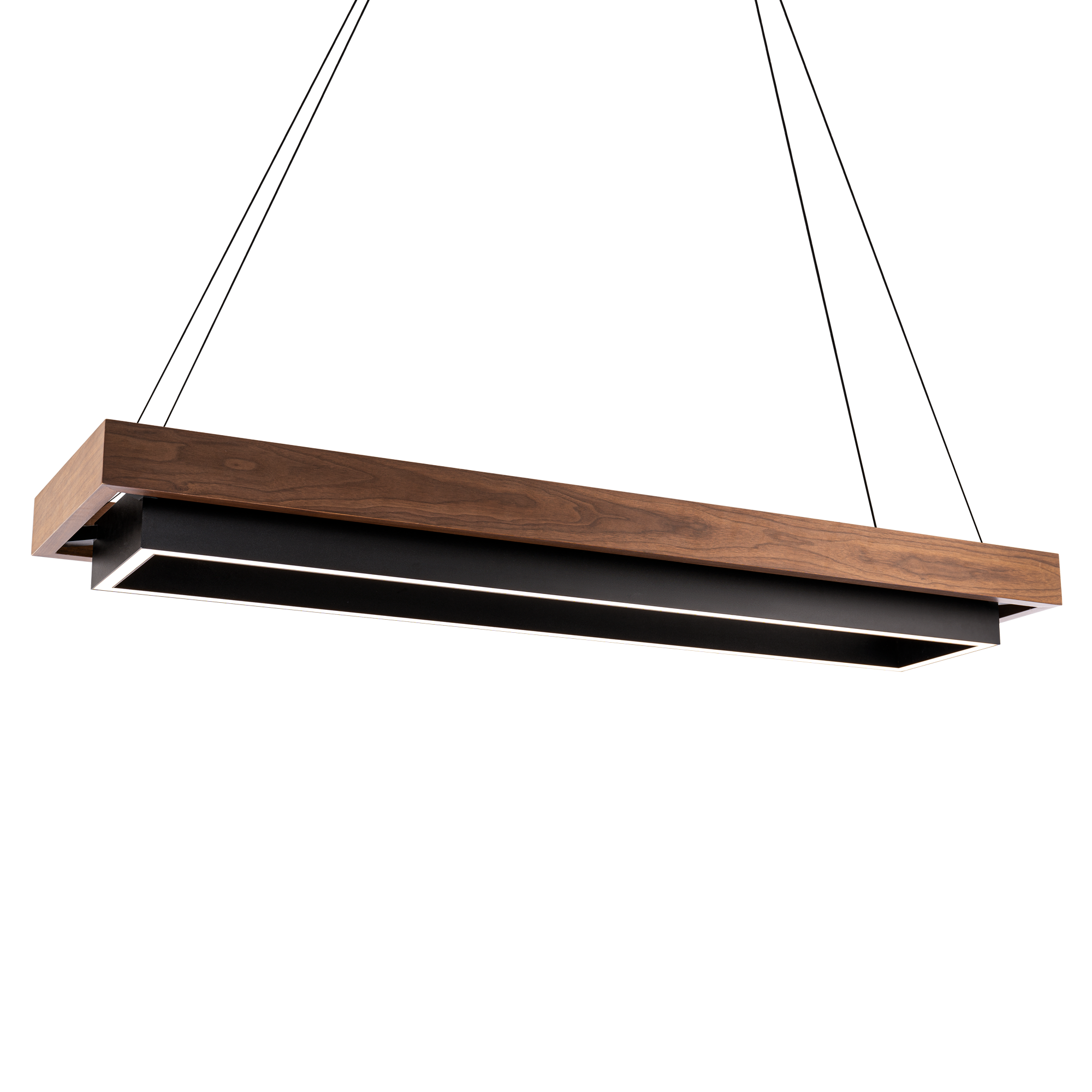 Hustler Linear Pendant - Black/Dark Walnut