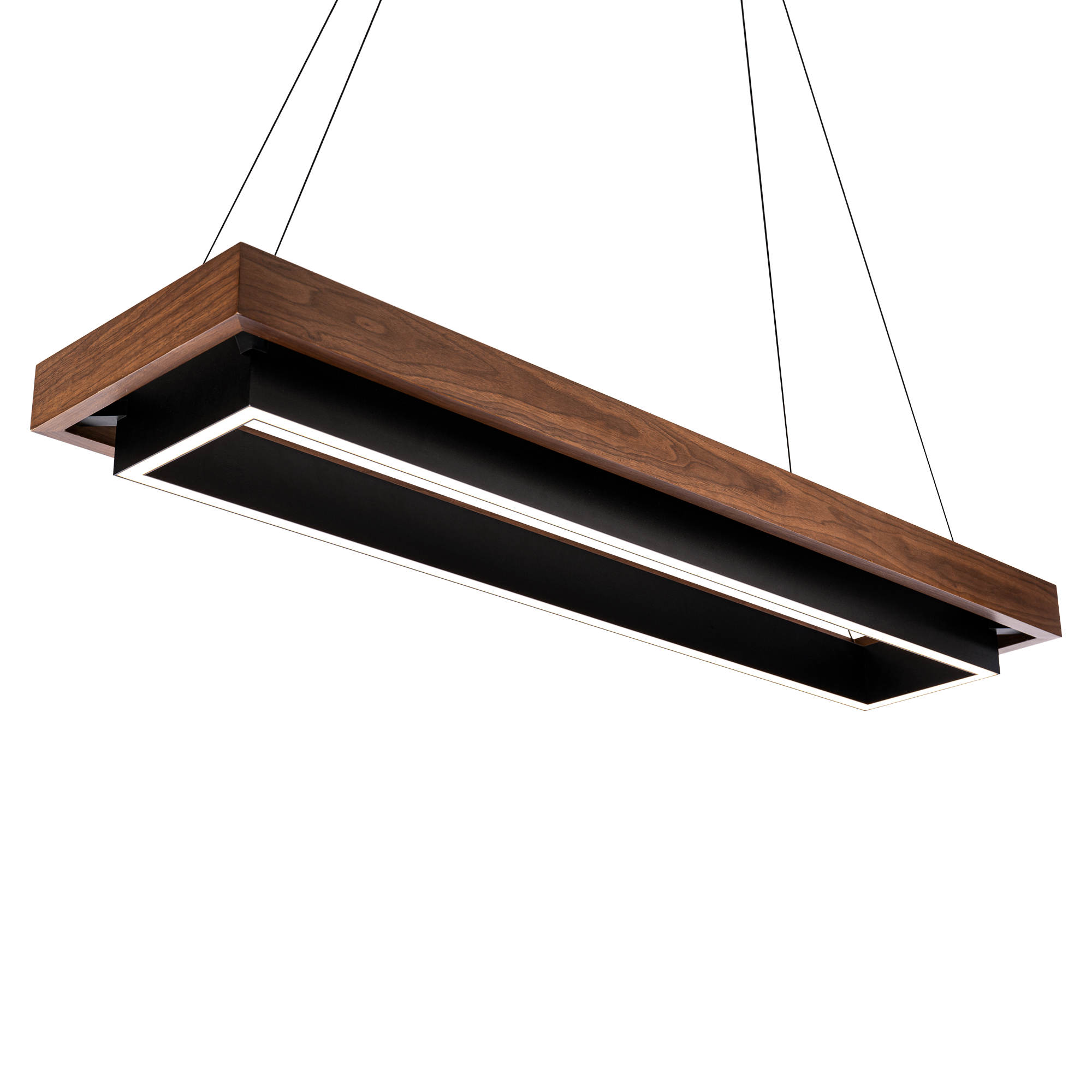 Hustler Linear Pendant - Black/Dark Walnut