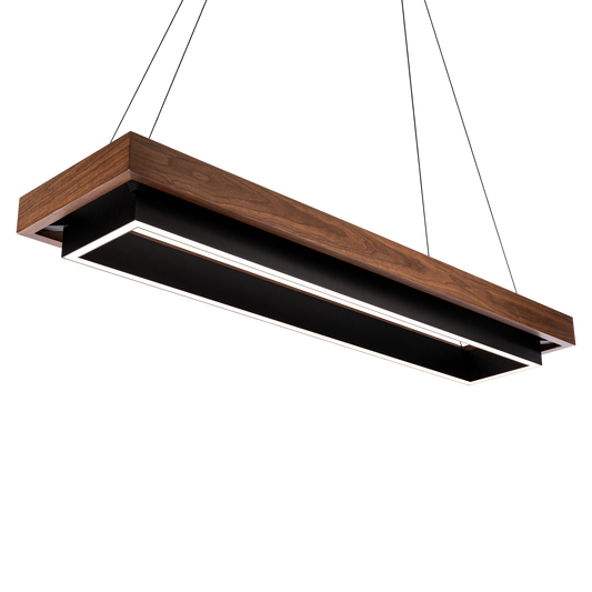 Hustler Linear Pendant - Black/Dark Walnut