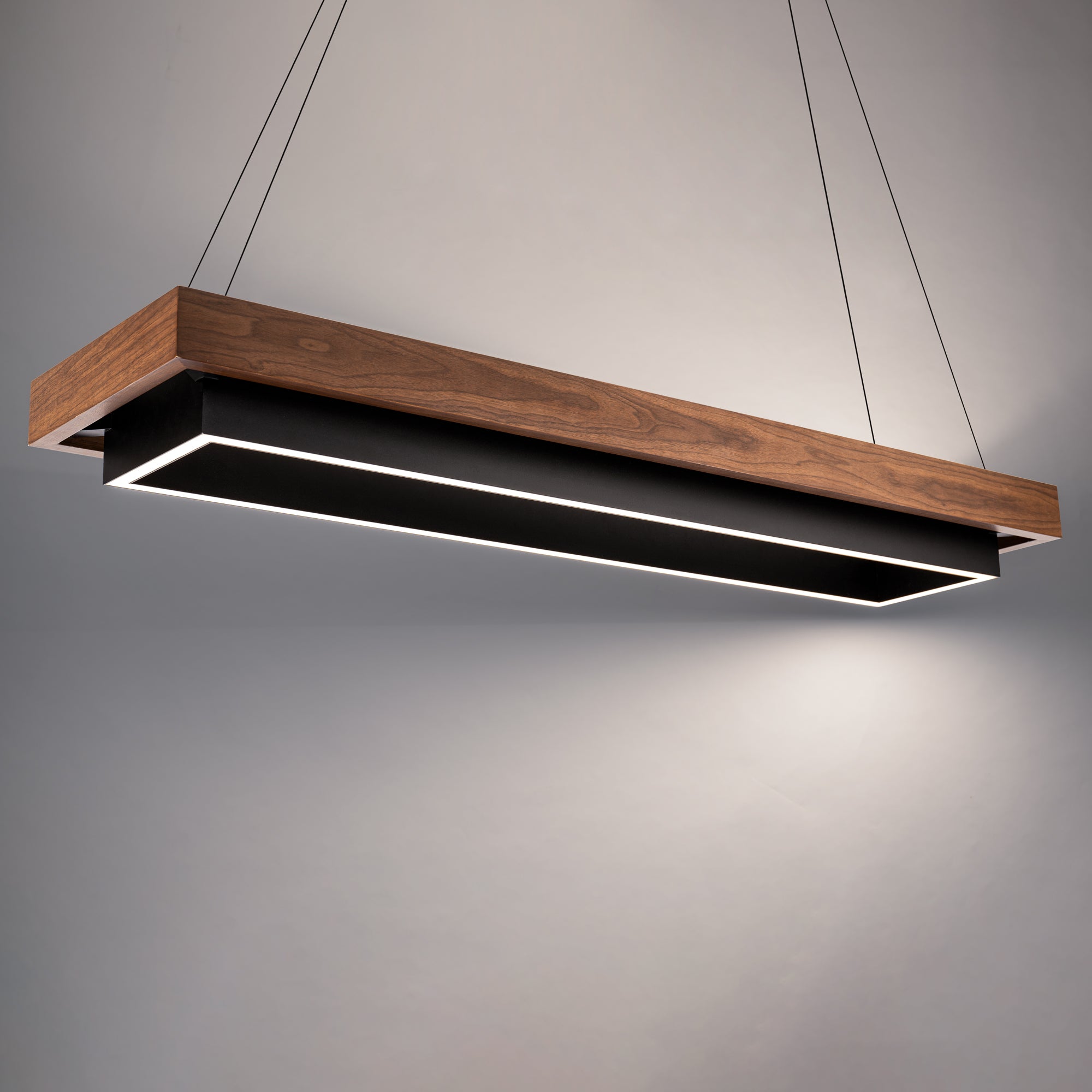 Hustler Linear Pendant - Black/Dark Walnut