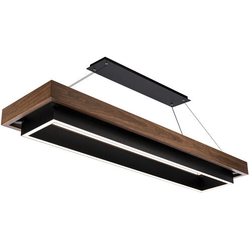 Hustler Linear Pendant - Black/Dark Walnut