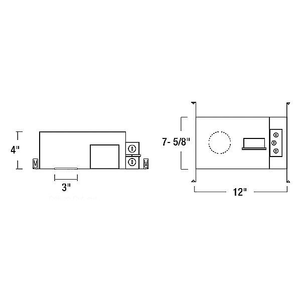 IOLITE 2" IC-Rated Airtight LED New Construction Housing - Diagram