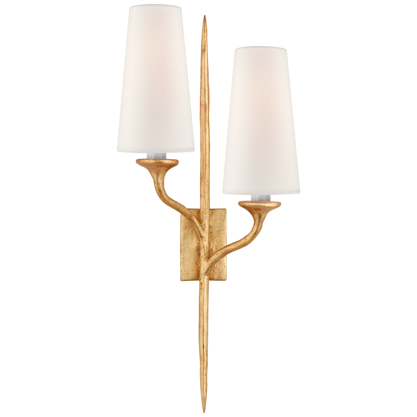 Iberia Double Sconce - Antique Gold Leaf Finish