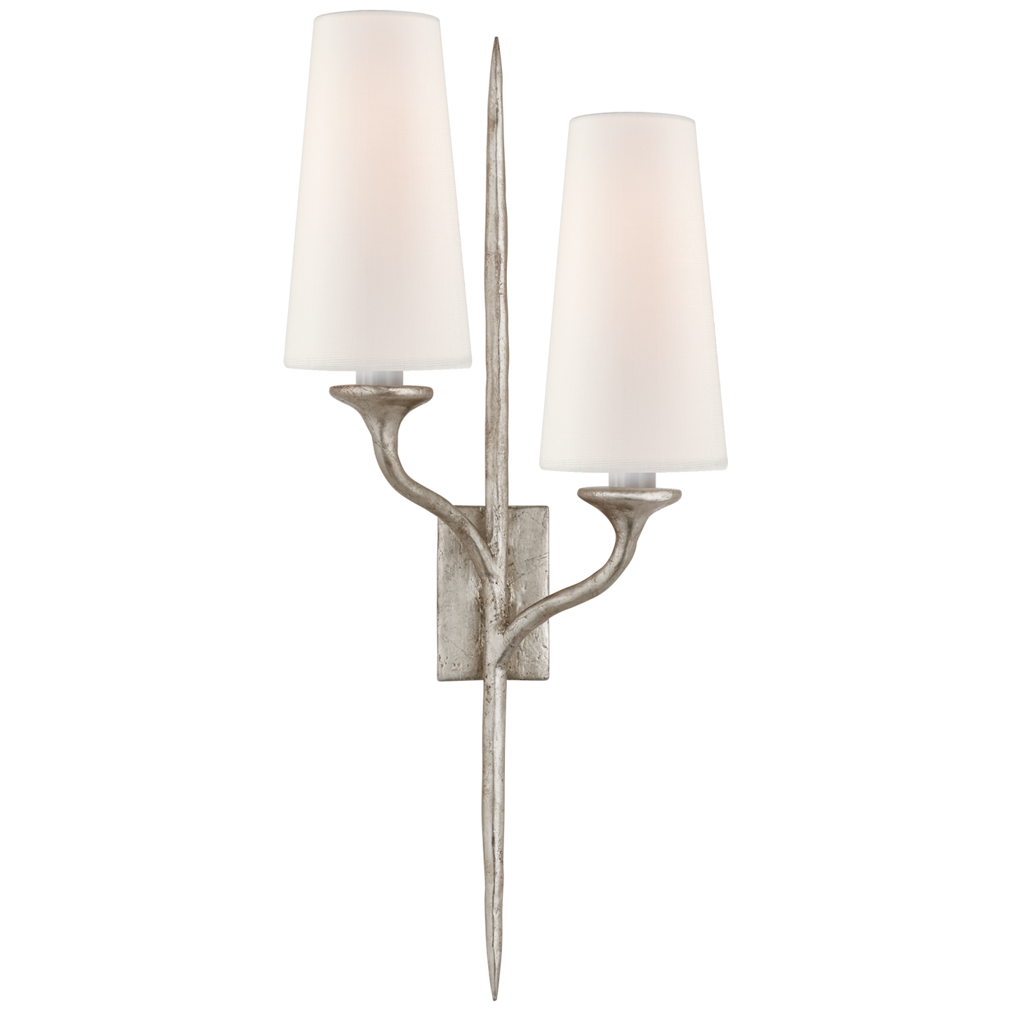 Iberia Double Sconce - Burnished Silver Leaf Finish