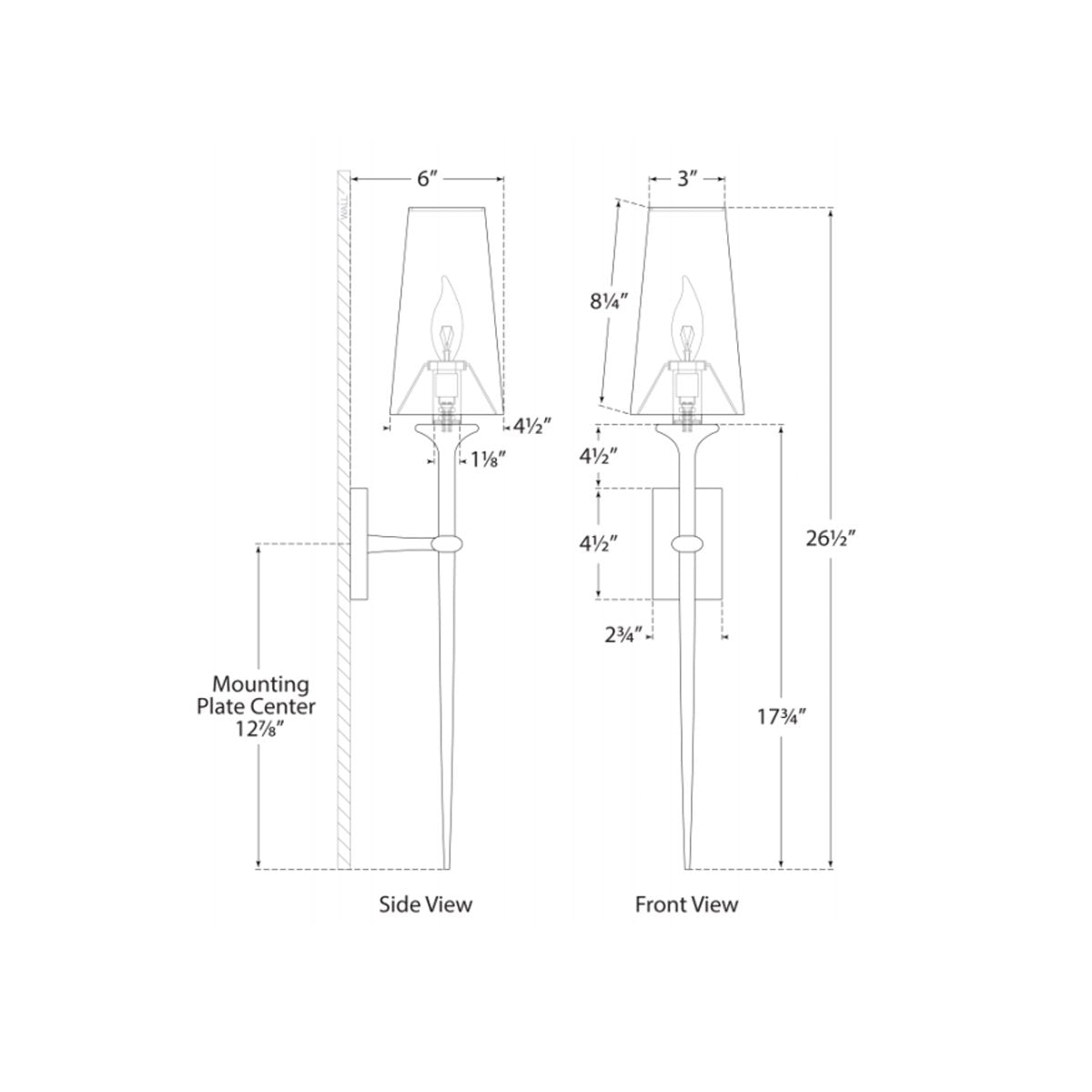 Iberia Single Sconce - Diagram