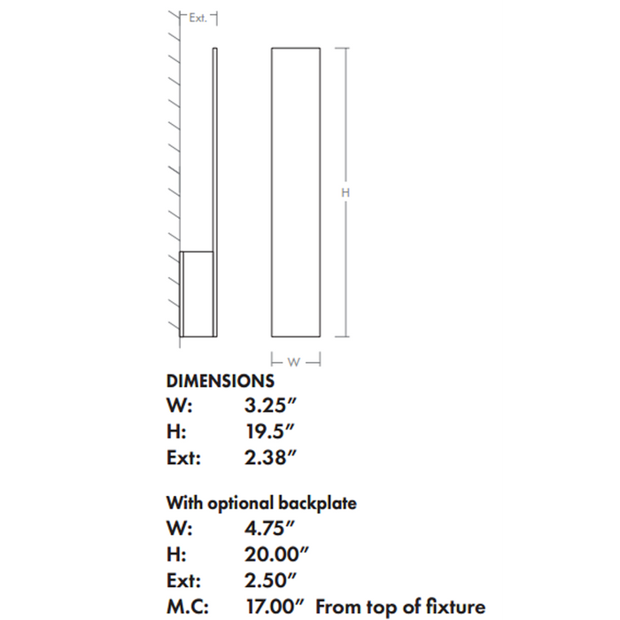 Icon LED Wall Sconce - Diagram