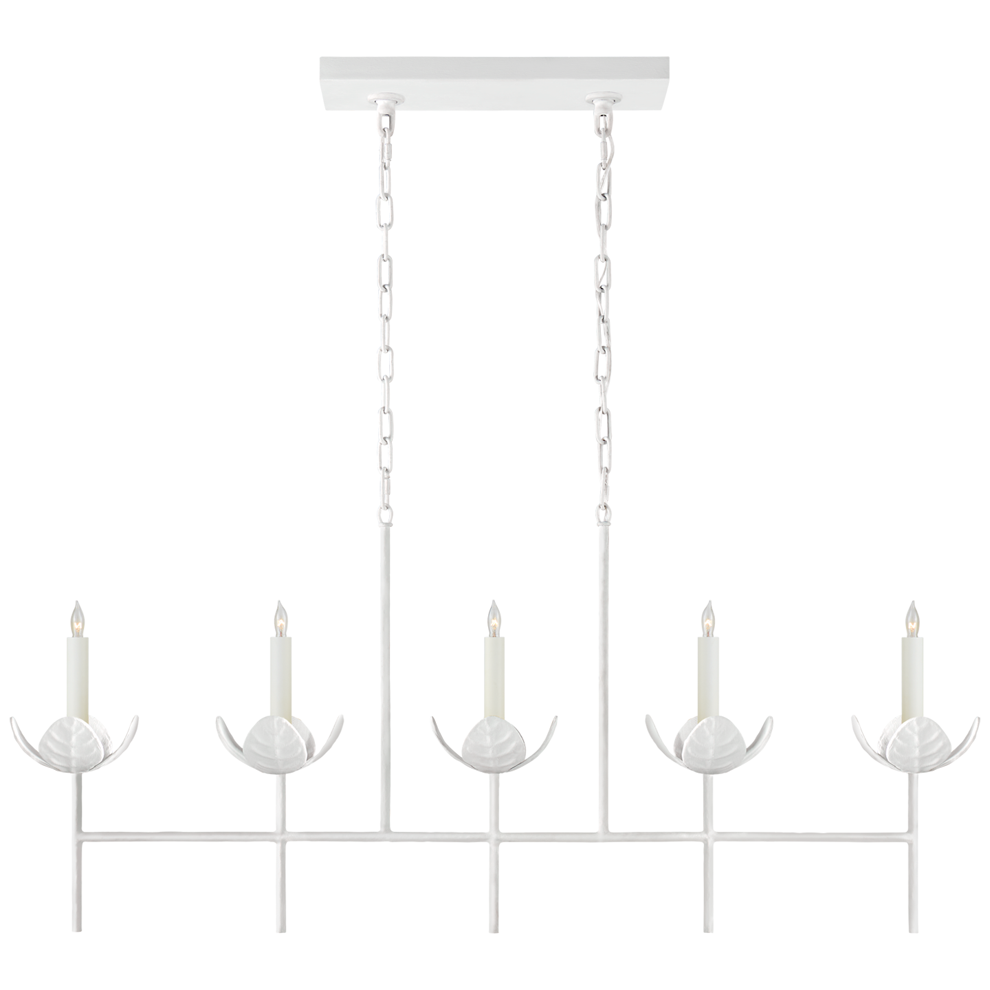 Illana Large Linear Chandelier - Plaster White Finish