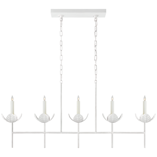 Illana Large Linear Chandelier - Plaster White Finish