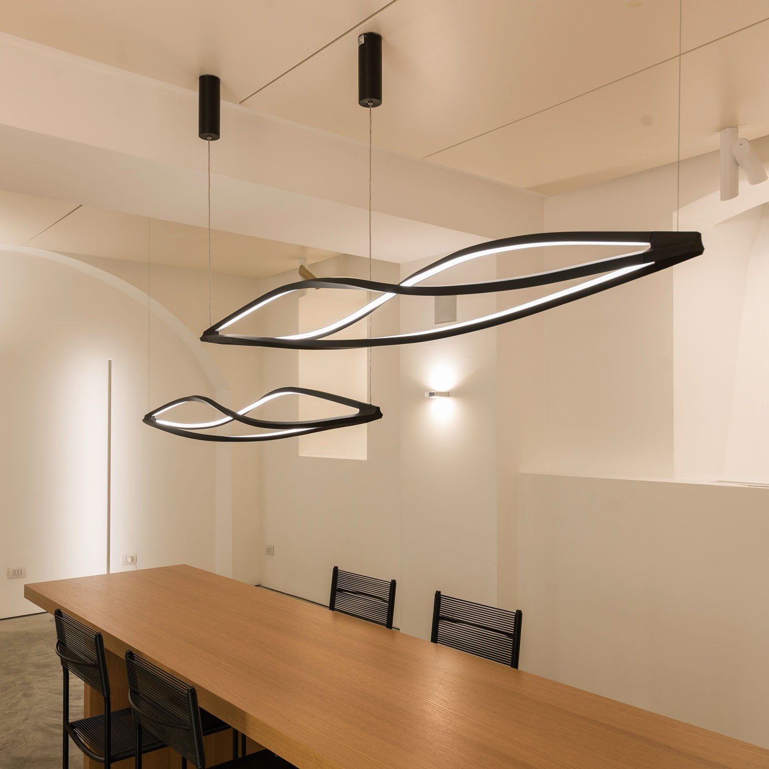 In the Wind Horizontal LED Pendant - Black Finish