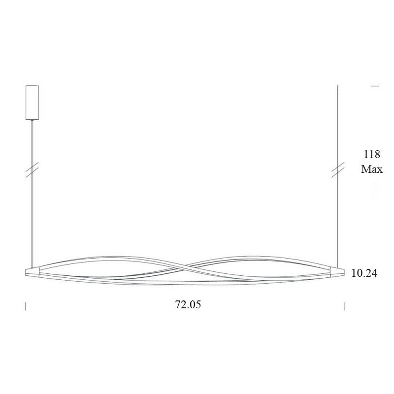 In the Wind Horizontal LED Pendant - Diagram