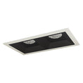 Load image into Gallery viewer, Iolite MLS LED Adjustable Snoot and Wall Wash Two Head Trim Set - Black Trim with Matte Powder White Flange
