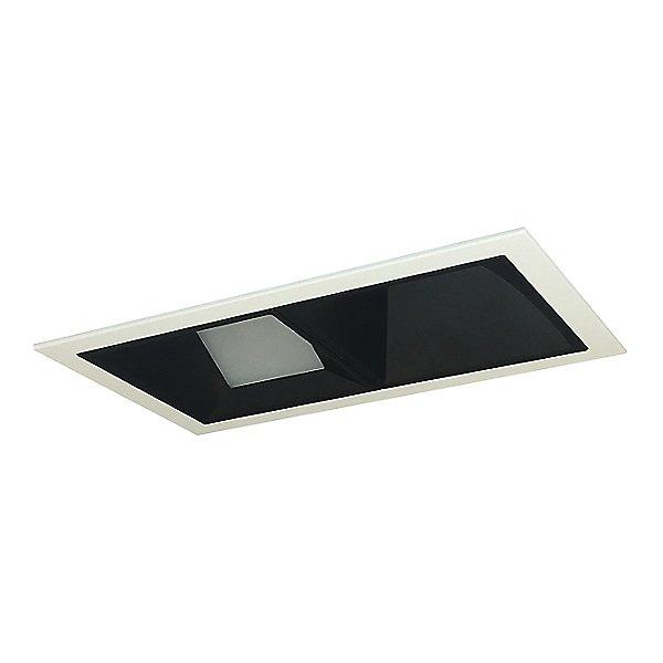 Iolite MLS LED Adjustable Snoot and Wall Wash Two Head Trim Set - Black Trim with Matte Powder White Flange