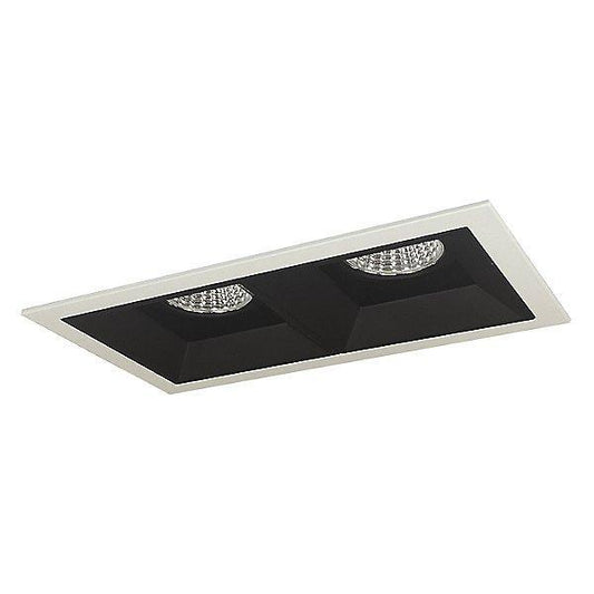 Iolite MLS LED Wall Wash Two Head Trim Set - Black Trim with Matte Powder White Flange