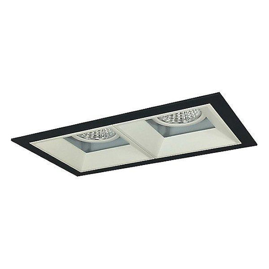 Iolite MLS LED Wall Wash Two Head Trim Set - Matte Powder White Trim with Black Flange