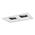 Load image into Gallery viewer, Iolite MLS LED Adjustable Snoot and Fixed Downlight Two Head Trim Set - Black/White Trim with Matte Powder White Flange
